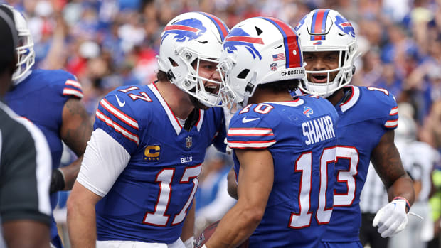 Buffalo Bills quarterback Josh Allen and receiver Khalil Shakir